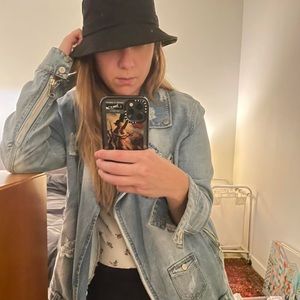 Bagatelle Oversized Distressed Denim Jacket | Medium